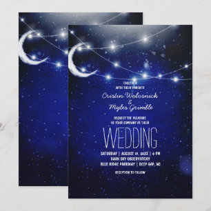 Night Sky Wedding String Lights Einladung