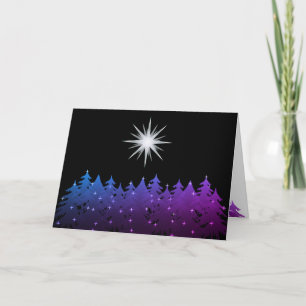 Night Sky White Star Universeller Weihnachtsurlaub Feiertagskarte