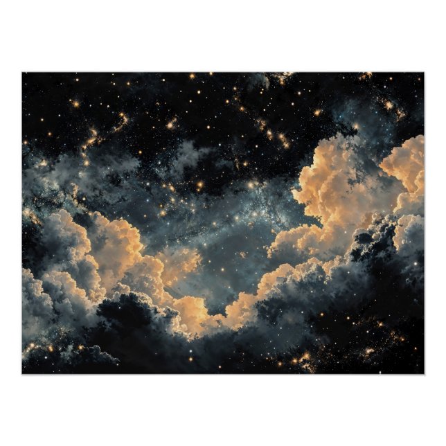 Night sky with stars poster (Vorderseite)