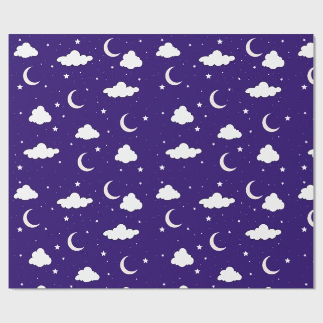 Night Sky Wrapping Paper Geschenkpapier (Flach)
