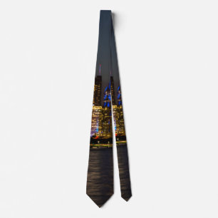 Night Skyline Chicago Pano Neck Tie Krawatte