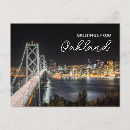 Night Skyline Gruß von Oakland Postcard Postkarte