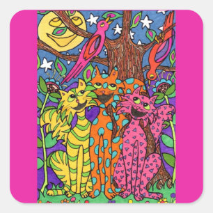 Night Songs Quadratischer Aufkleber