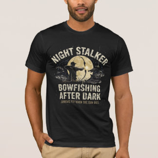 Night Stalker Bowfishing After Dark Moon Silhouett T-Shirt