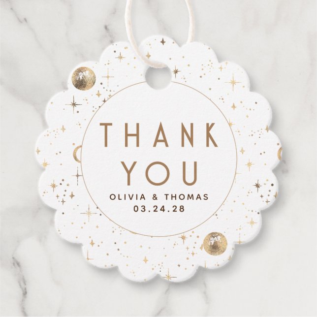 Night Star Celestial Mystical White Vielen Dank Geschenkanhänger (Vorderseite)