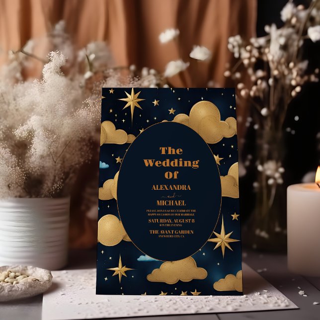 Night Star Sky Celestial Galaxy Wedding Einladung (Von Creator hochgeladen)