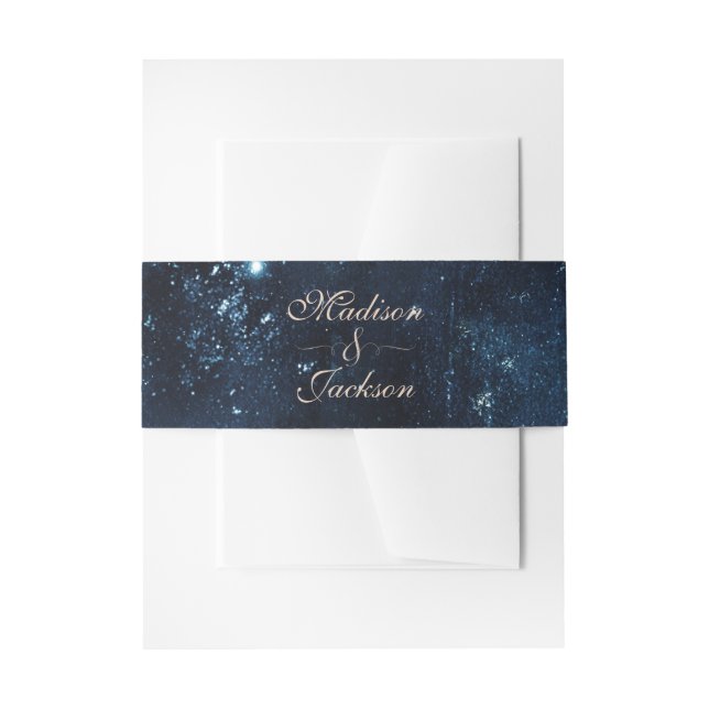 Night Star Sky Celestial Galaxy Wedding Monogram Einladungsbanderole (Vorderseite Beispiel)
