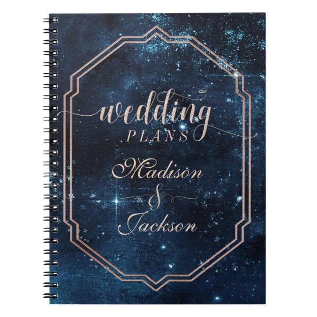 Night Star Sky Celestial Galaxy Wedding Planner Notizblock (Vorderseite)