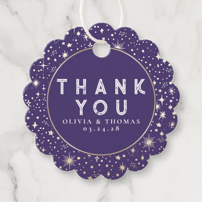 Night Stars Celestial Mystical Danke Geschenkanhänger (Vorderseite)