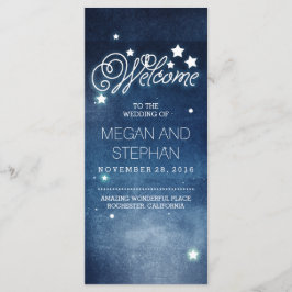 Night Stars Romantic Navy Hochzeitsprogramme Programm