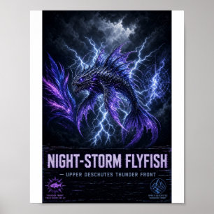 Night-Storm-Flyfishing-Poster Upper Deschutes Poster