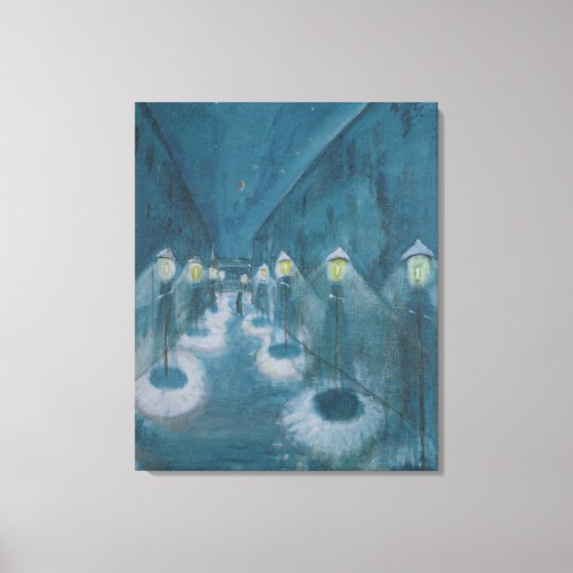 Night Street (Street by Night) (1922) Walter Grama Leinwanddruck (Vorderseite)