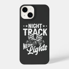 Night Track Neon Lights White Formula iPhone 14 Hülle