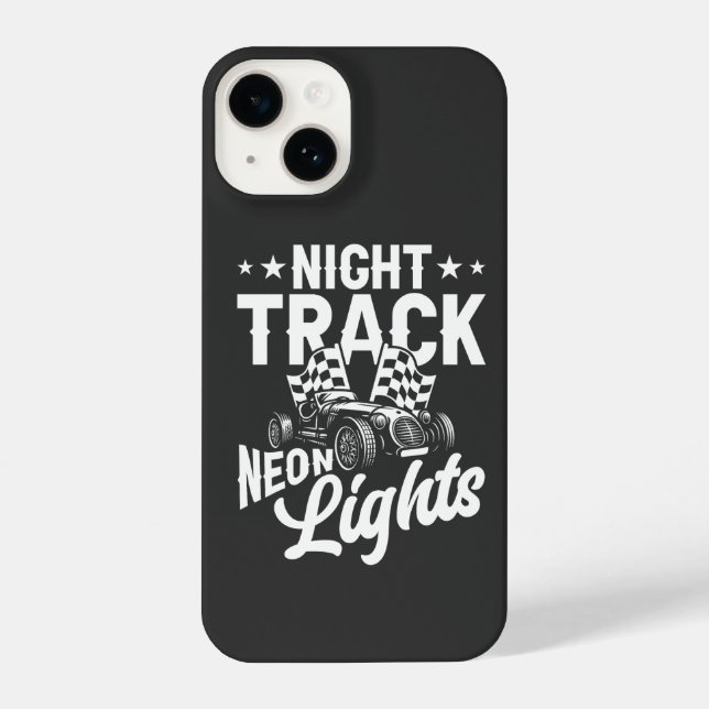 Night Track Neon Lights White Formula  iPhone Hülle (Rückseite)