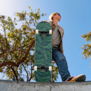Night Tropical Palm Blätter Skateboard