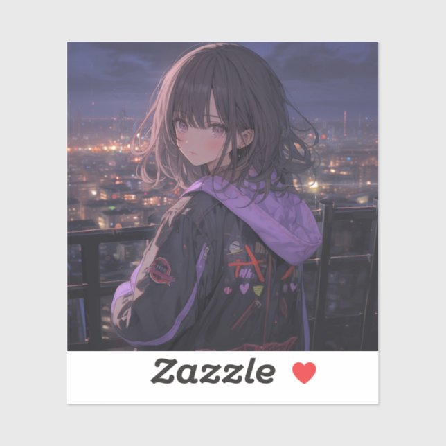 Night view | 東京娘 GenerartiveAI シール Aufkleber (Blatt)