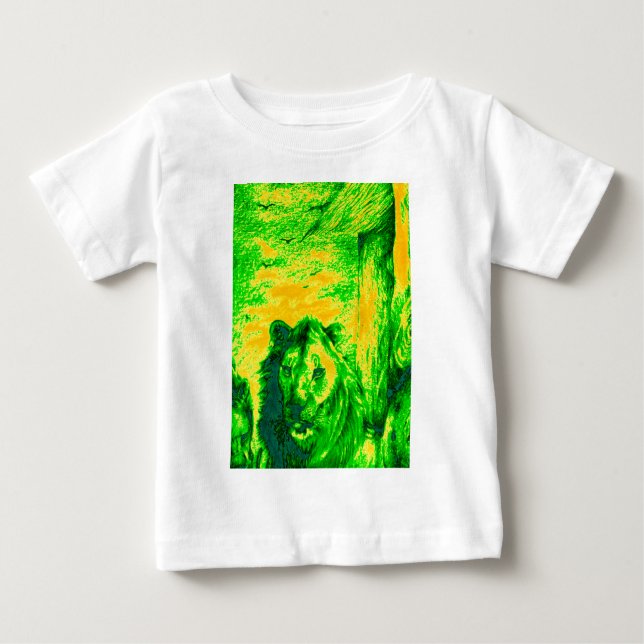 Night Vision Lion Art Fluorescent Print Baby T-shirt (Vorderseite)