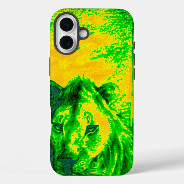 Night Vision Lion Art Fluorescent Print Case-Mate iPhone Hülle (Rückseite)