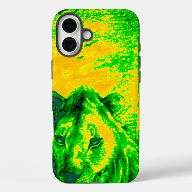 Night Vision Lion Art Fluorescent Print Case-Mate iPhone Hülle (Rückseite)