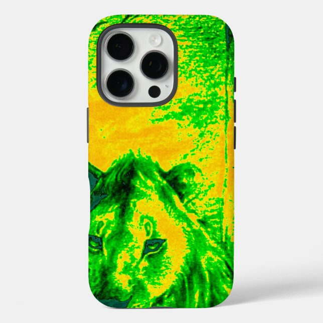 Night Vision Lion Art Fluorescent Print Case-Mate iPhone Hülle (Rückseite)