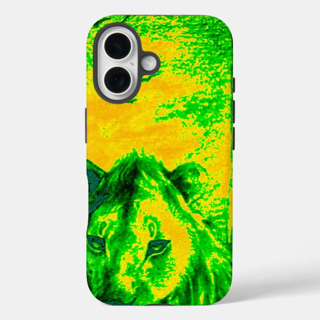 Night Vision Lion Art Fluorescent Print Case-Mate iPhone Hülle (Rückseite)