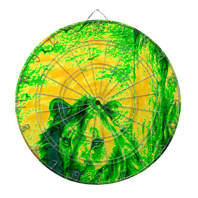 Night Vision Lion Art Fluorescent Print Dartscheibe (vorne)