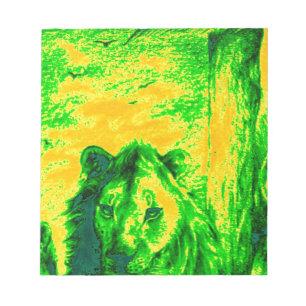 Night Vision Lion Art Fluorescent Print Notizblock