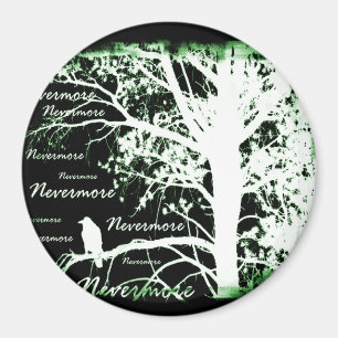 Night Vision Nevermore Raven Silhouette Magnet