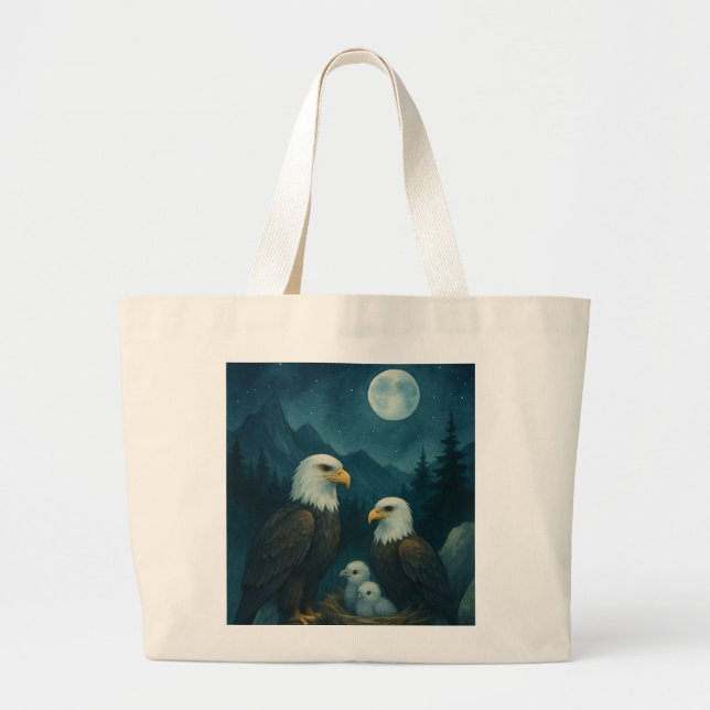 Night Watch - Adlerfamilie unter den Sternen Jumbo Stoffbeutel (Vorne)