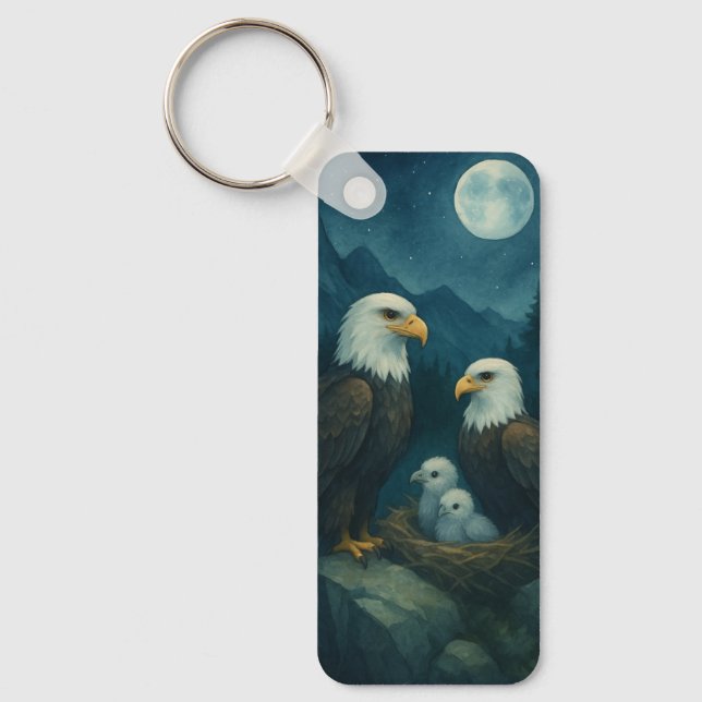 Night Watch - Adlerfamilie unter den Sternen Schlüsselanhänger (Vorderseite)