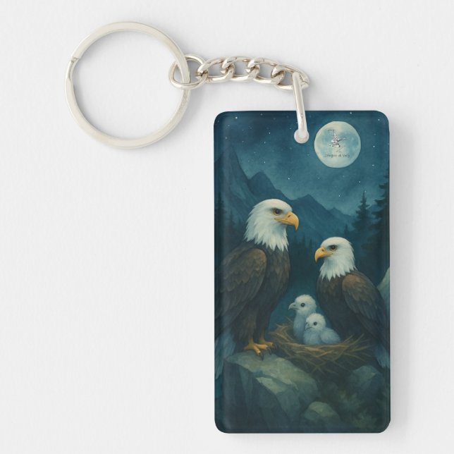 Night Watch - Adlerfamilie unter den Sternen Schlüsselanhänger (Vorderseite)