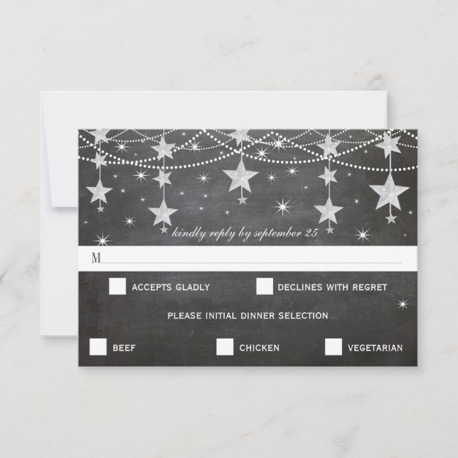 Night Wedding Under the Stars UAWG RSVP Karte (Vorderseite)