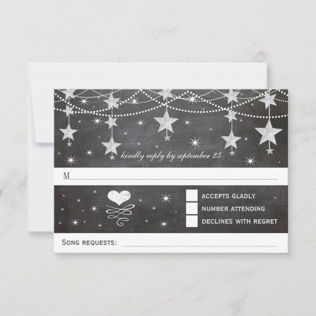 Night Wedding Under the Stars UAWG RSVP Karte (Vorderseite)