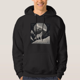 Night Wolf Howl - Mondlicht & Waldästhetik Hoodie