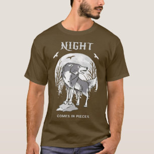 Night Wolf Poster Design Forest Animal Wildlife Fu T-Shirt