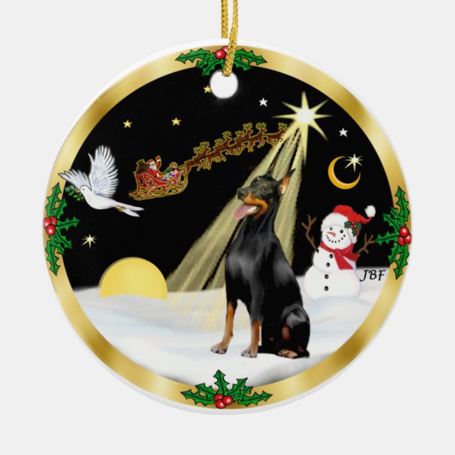 NightFlight - Doberman Pinscher Keramikornament (Vorne)