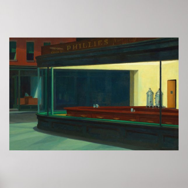 Nighthawa - Leere Mahlzeiten - Edward Hopper - Poster (Vorne)