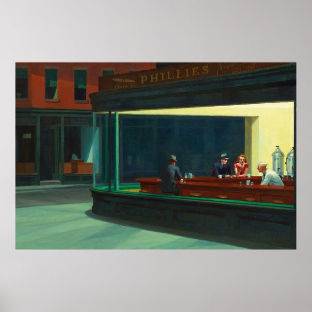 Nighthawawa von Edward Hopper Poster (Vorne)