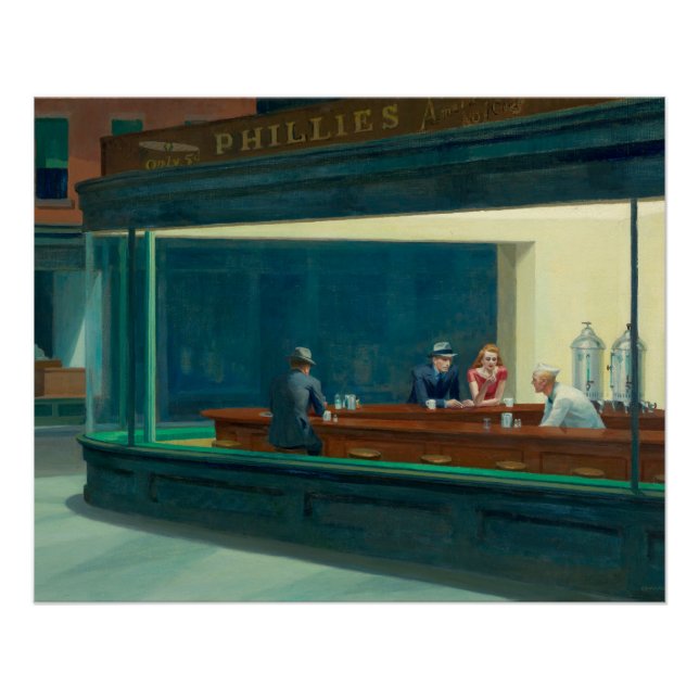 Nighthawks 1942 von Edward Hopper Poster (Vorderseite)