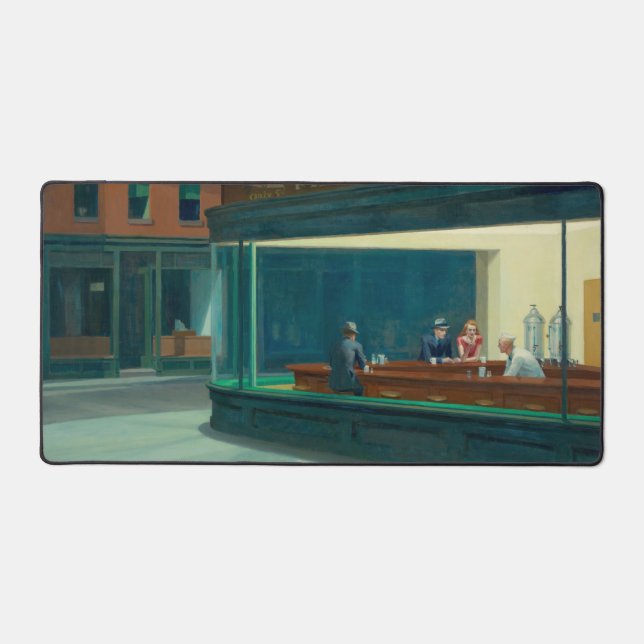 Nighthawks 1942 von Edward Hopper Schreibtischunterlage (Vorderseite)