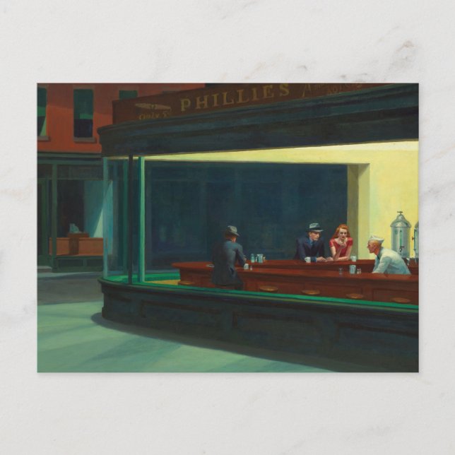 Nighthawks Gemälde von Edward Hopper  Feiertagspostkarte (Vorderseite)