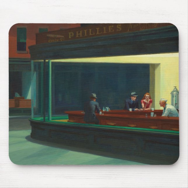 Nighthawks-Gemälde von Edward Hopper  Mousepad (Vorne)