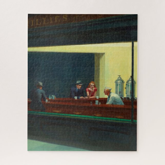Nighthawks Gemälde von Edward Hopper Puzzle (Vertikal)