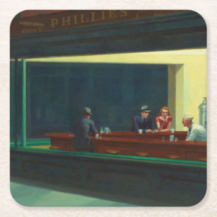Nighthawks Gemälde von Edward Hopper Rechteckiger Pappuntersetzer
