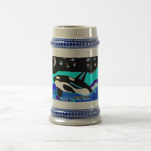 Nightime Stern-Schwertwal-Wal, Reichweite für die Bierglas