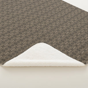 Nightingale Brown Abstrakte Acryl-Kunst Sherpadecke