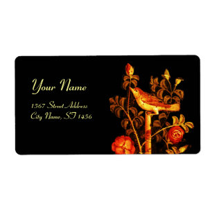 NIGHTINGALE MIT ROSE MONOGRAMM, Rot-Schwarz-Gelb