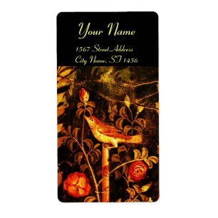 NIGHTINGALE MIT ROSE MONOGRAMM, Rot-Schwarz-Gelb