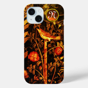 NIGHTINGALE MIT ROSE MONOGRAMM, Rot-Schwarz-Gelb iPhone 15 Hülle