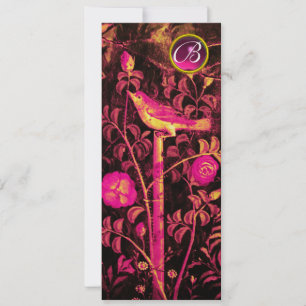 NIGHTINGALE MIT ROSEN MONOGRAMM, Rosa Schwarz Gold Einladung
